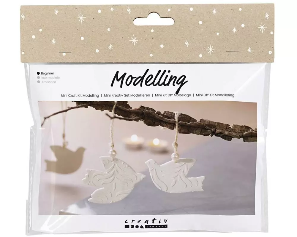 Creativ Company Bastelset Modellieren Tauben Creme