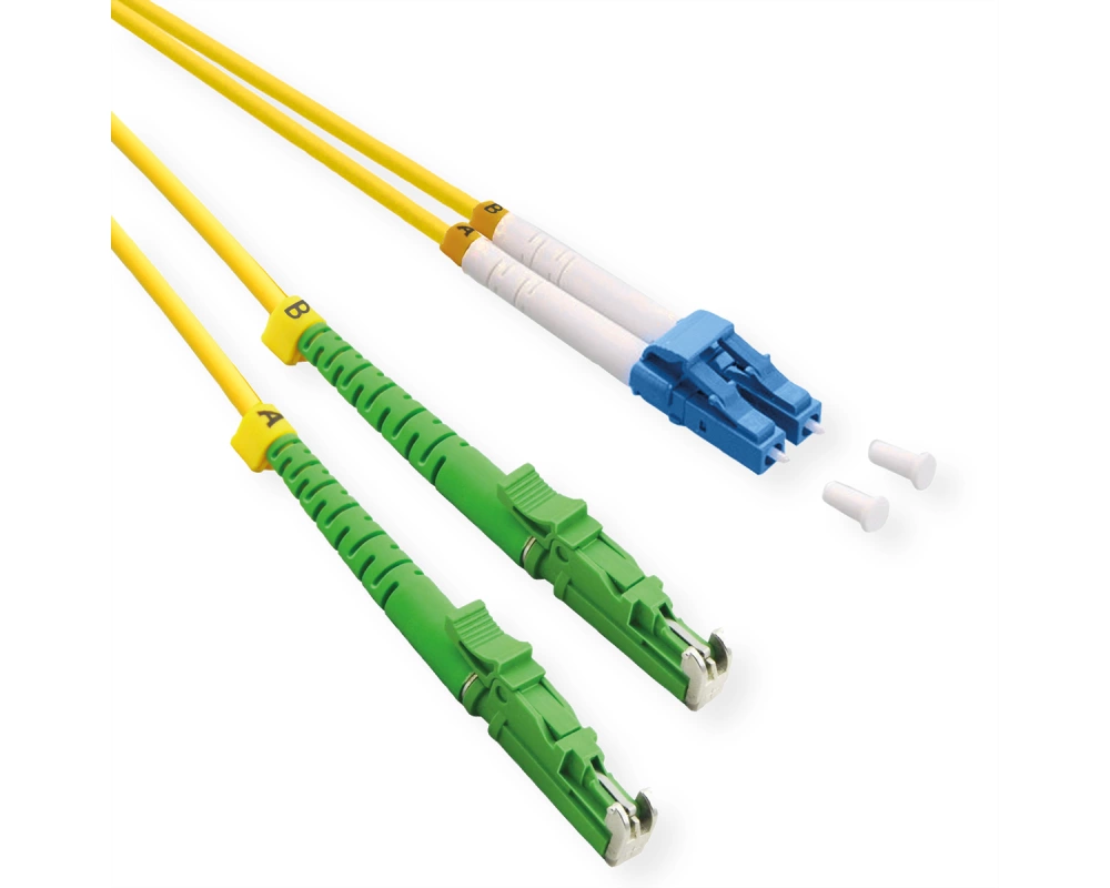 ROLINE LWL-Kabel duplex 9/125µm OS2, LSH APC / LC UPC, LSOH, gelb, 3 m