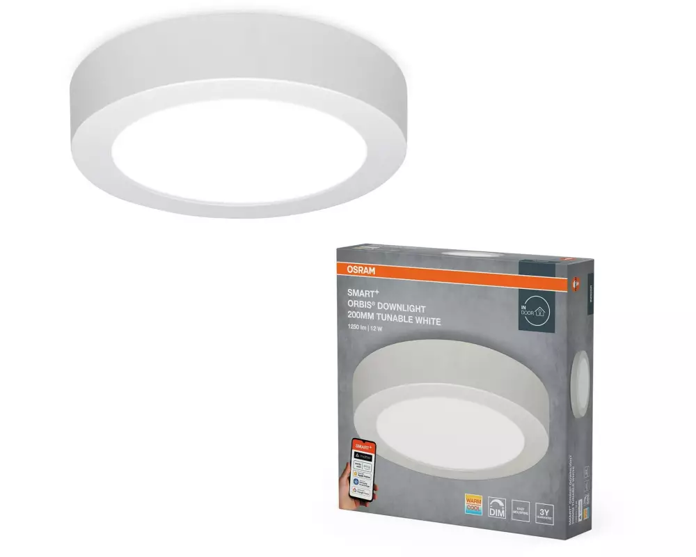 OSRAM Deckenleuchte SMART+ Matter Surface Downlight 20 cm, TW