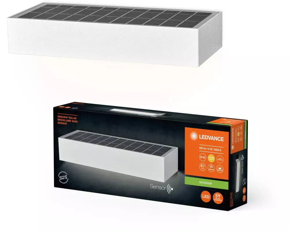 Ledvance Endura Style Solar Bricklume Sensor Wide White