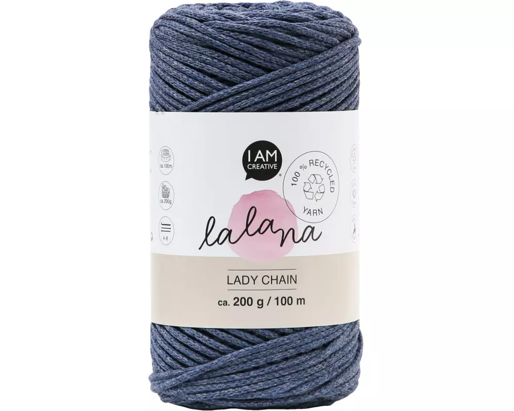 lalana Wolle Lady chain 200 g, Dunkelblau