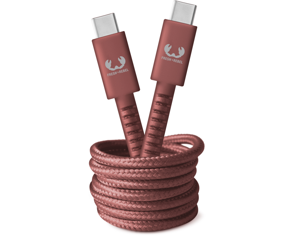 FRESH'N REBEL USB C-USB C 3A 480Mbps 2CCC200SR 2m Safari Red