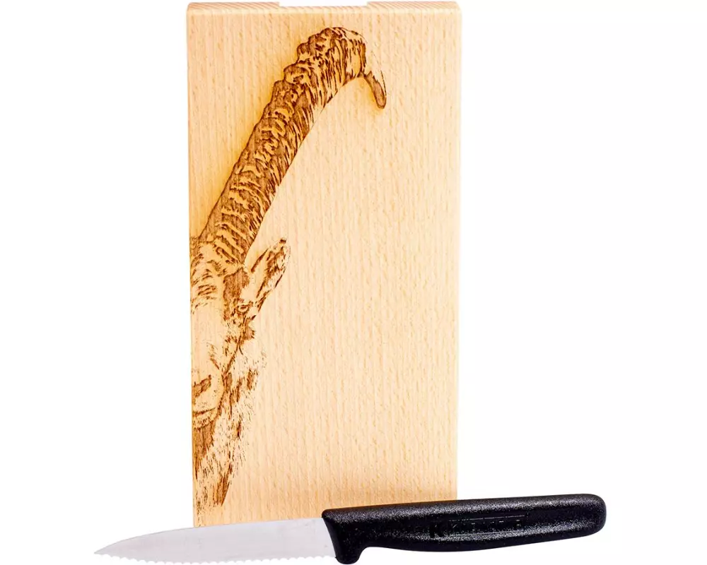 Kadastar Schneidebrett Steinbock 9 cm x 18.5 cm