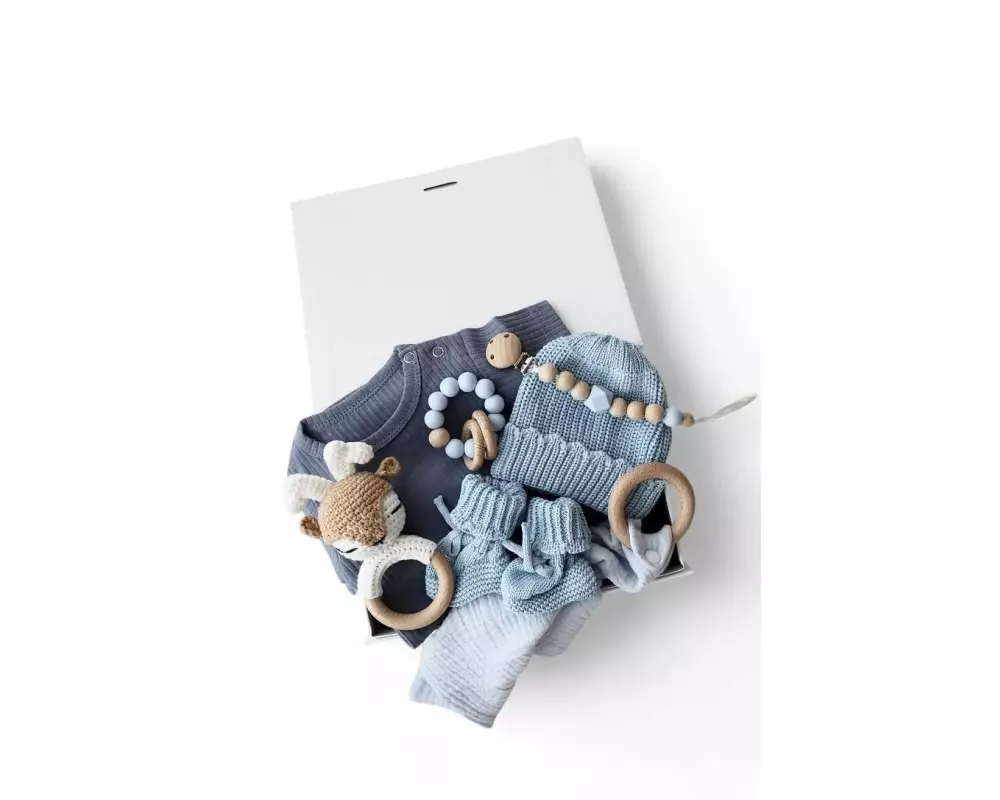 Oykami Baby Geschenkbox Blau Palermo Hirsch