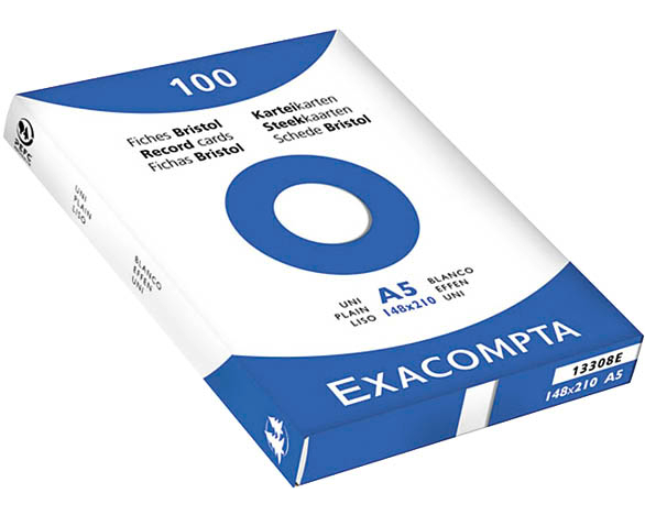 EXACOMPTA Karteikarten blanko A5 13308E weiss 100 Stück