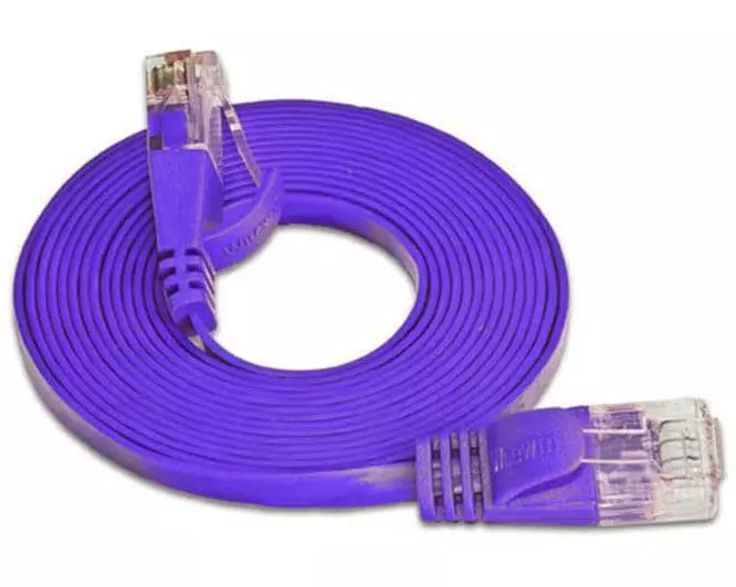 SLIM Slimpatchkabel RJ-45 - RJ-45, Cat 6, UTP, 1.5 m, Violett