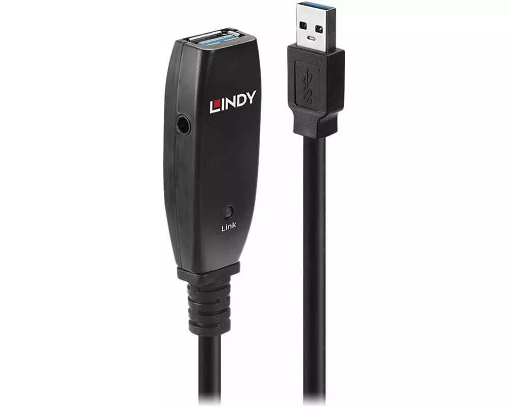 LINDY 15m, USB 3.0, Active Extension, Slim, 15m, USB 3.0, Extension of a USB Type A port of your computer