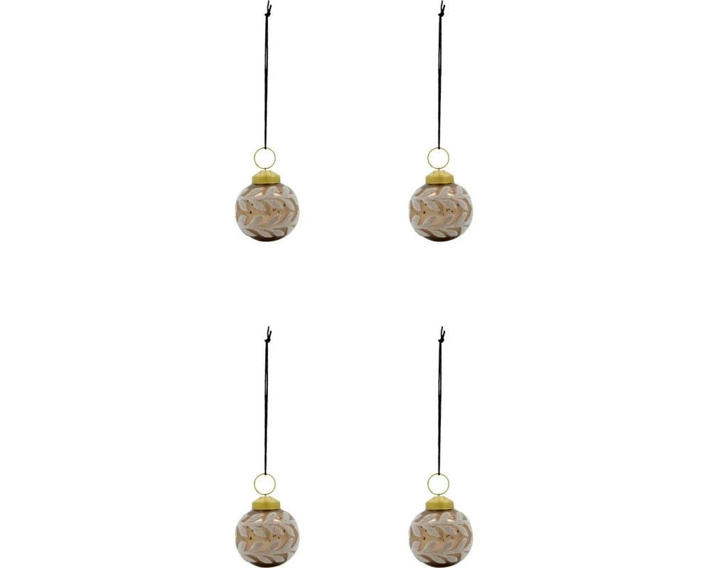 House Doctor Weihnachtskugel Vellu Ø 6 cm, 4 Stück Sand