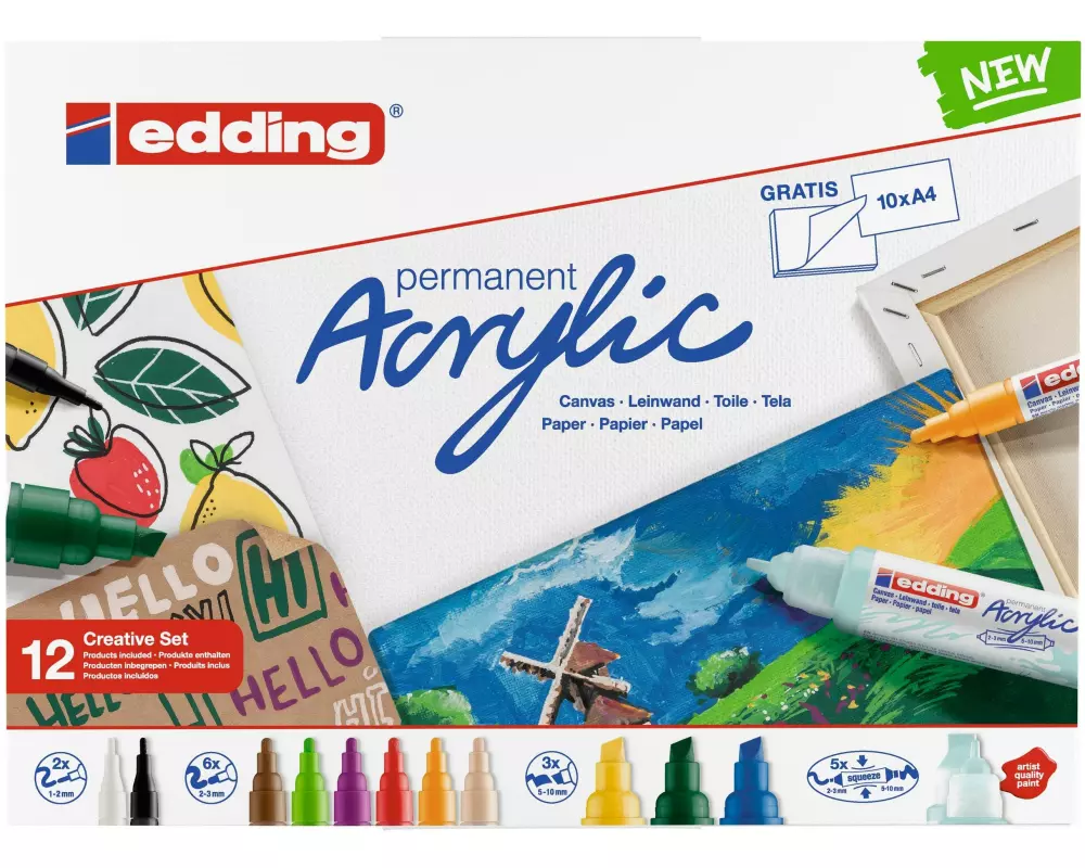 edding Acrylmarker Starter Set 12-teilig