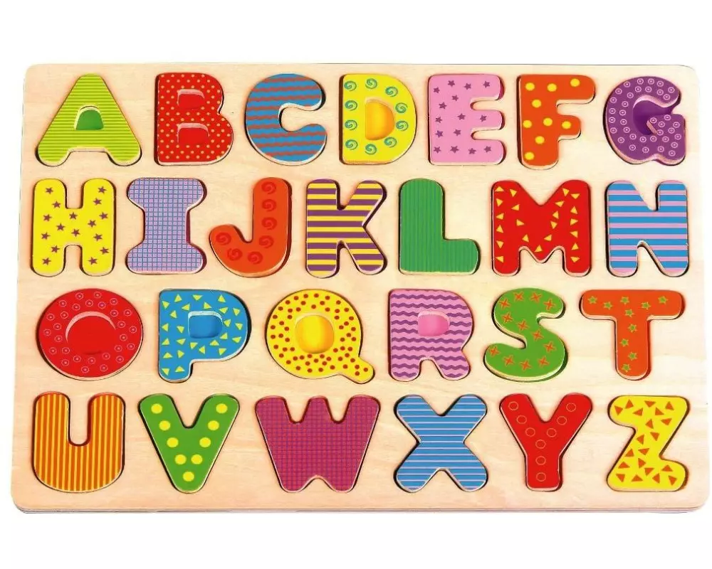 Spielba Holzspielwaren Steckspiel Grossbuchstaben