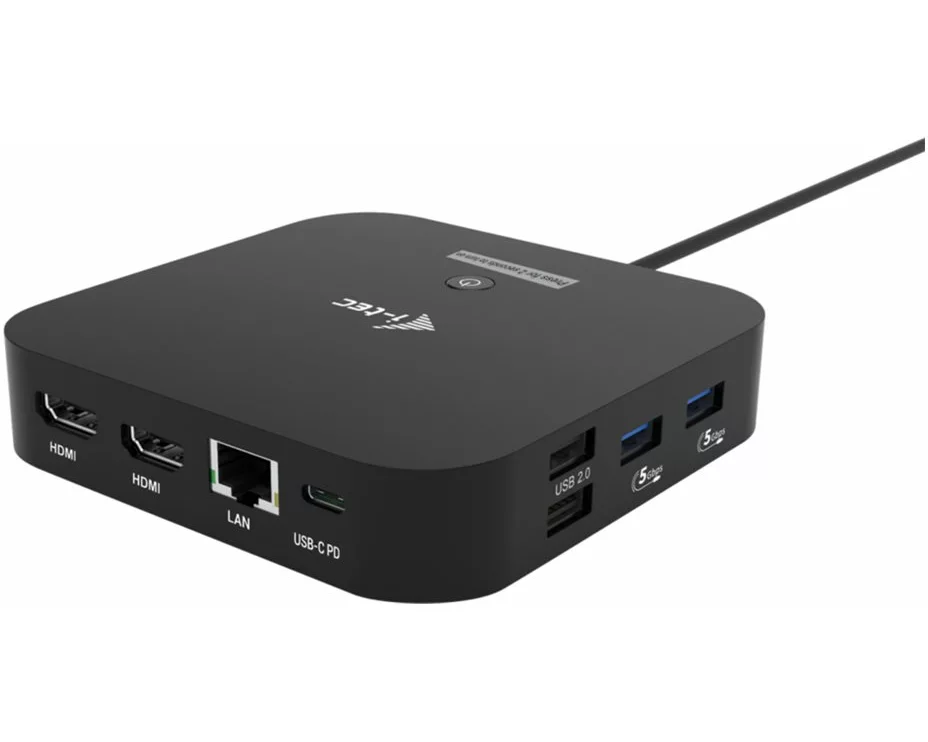 i-tec USB-C Dual HDMI DS, 2x HDMI, 1x GLAN, 2x USB-A 3.2, 2x USB 2.0, 1x USB-C Gen2, 1x USB-C Gen1, 1x Audio/Mic Jack, 1x 100W USB-C