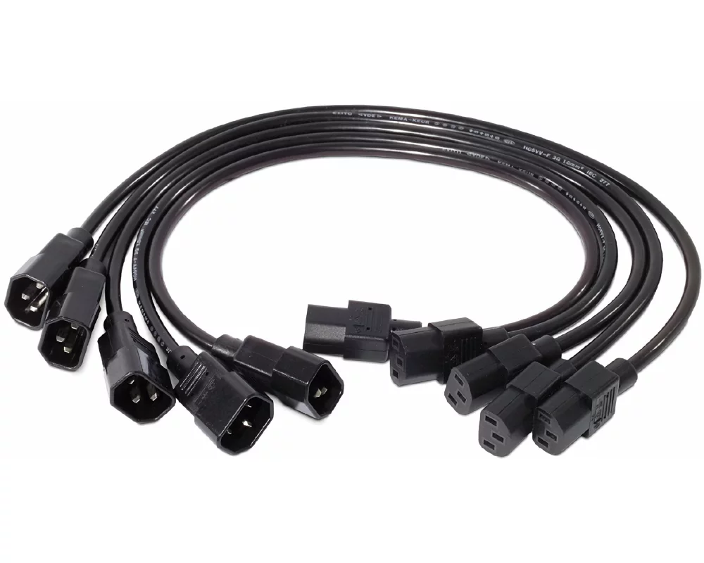 APC Power Cord Kit (5 ea), C13 to C14 Cord Length (0.6 meter), Extension Cable