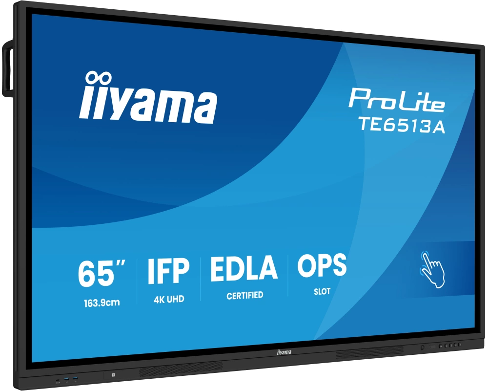 iiyama TE6513A-B2AG Signage-Display Interaktiver Flachbildschirm 163,8 cm (64.5") WLAN 500 cd/m² 4K Ultra HD Schwarz Touchscreen Eingebauter Prozessor Android 24/7
