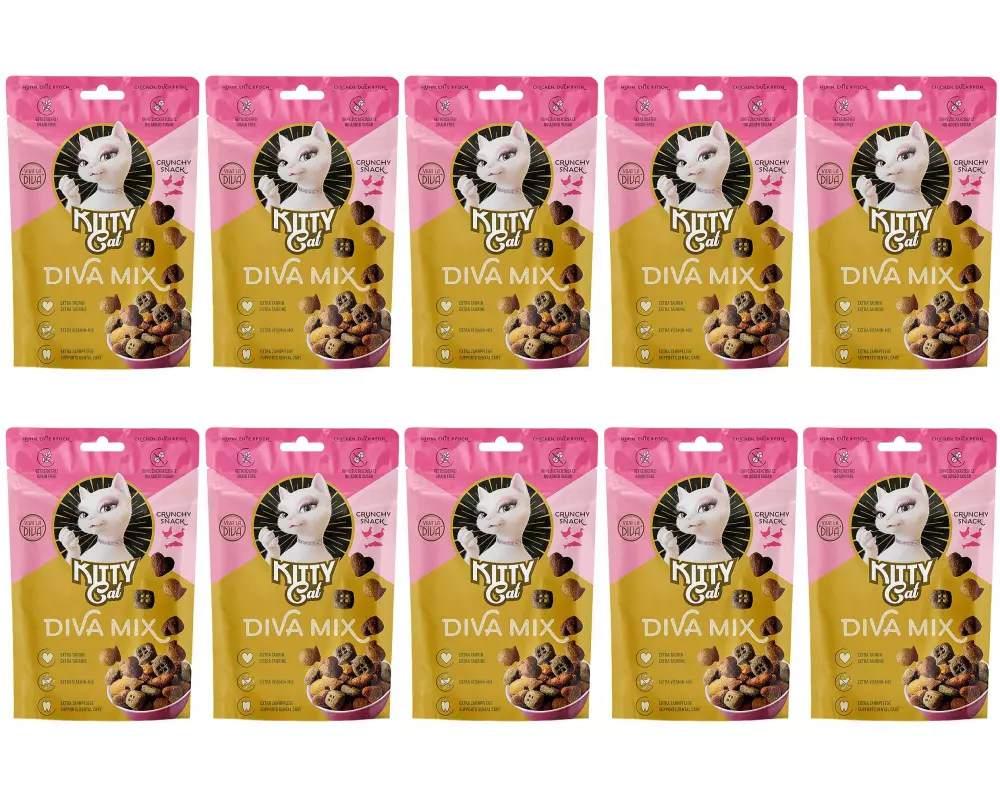 KITTY Cat Katzen-Snack KittyCat Diva Mix Trio Mix Feisch 10 x 60 g