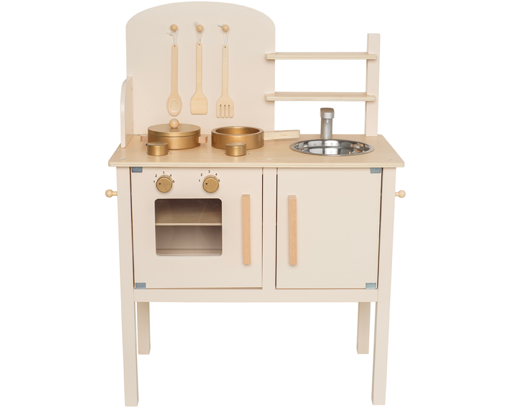 JABADABADO Küche m.Topf und Pfanne W7251 beige 56x32x78cm