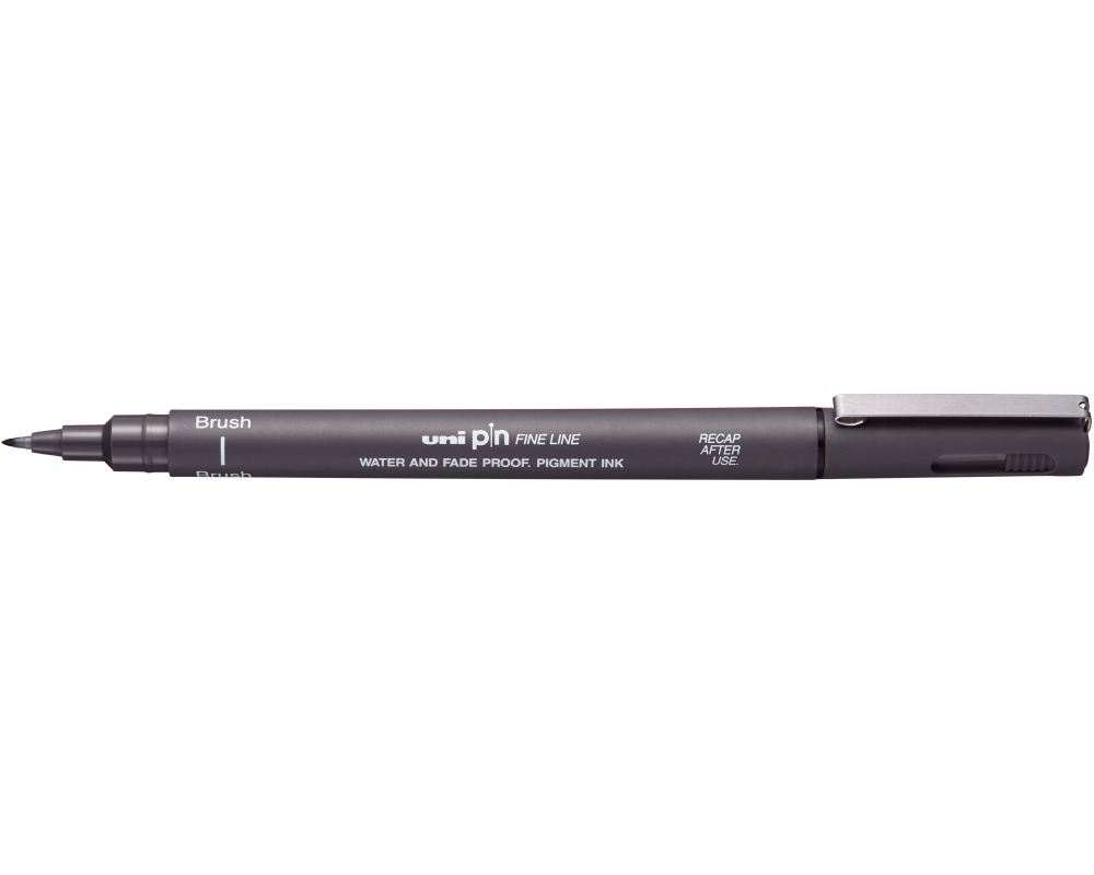 UNI-BALL Fineliner Pin Brush PINBR-200(S) DARK GREY dunkelgrau