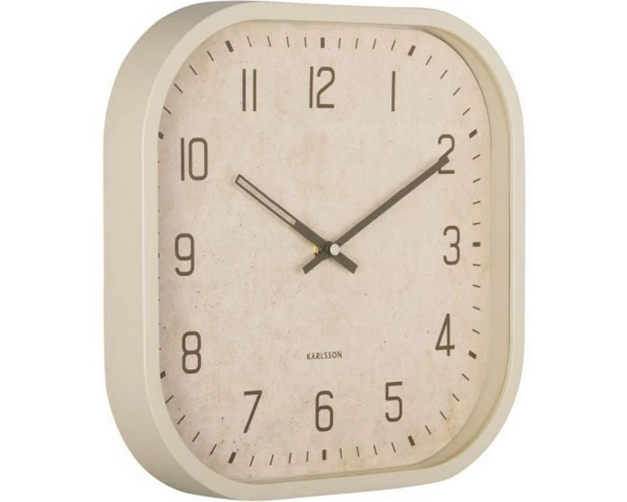 KARLSSON Wanduhr Elemental Cuadrado 30 x 30 cm, Altweiss