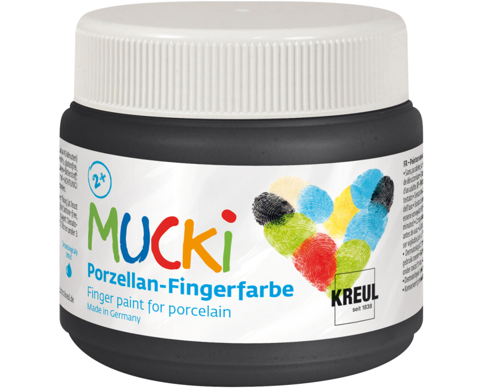 KREUL Porzellan-Fingerfarbe Mucki KR-26306 nachtschwarz
