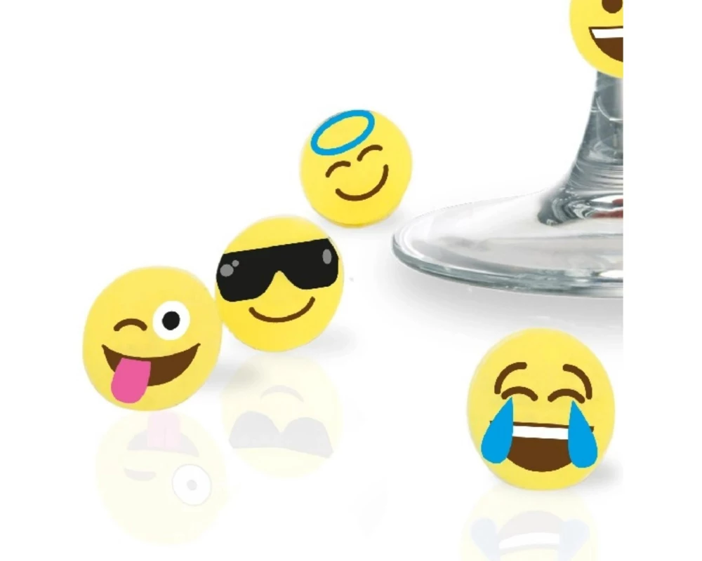 Vin Bouquet Glasmarkierer Emoji 8 Stück, Mehrfarbig