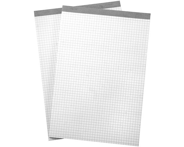 BÜROLINE Büroblock weiss A6 572003 kariert,4mm, 65g 2x100 Blatt