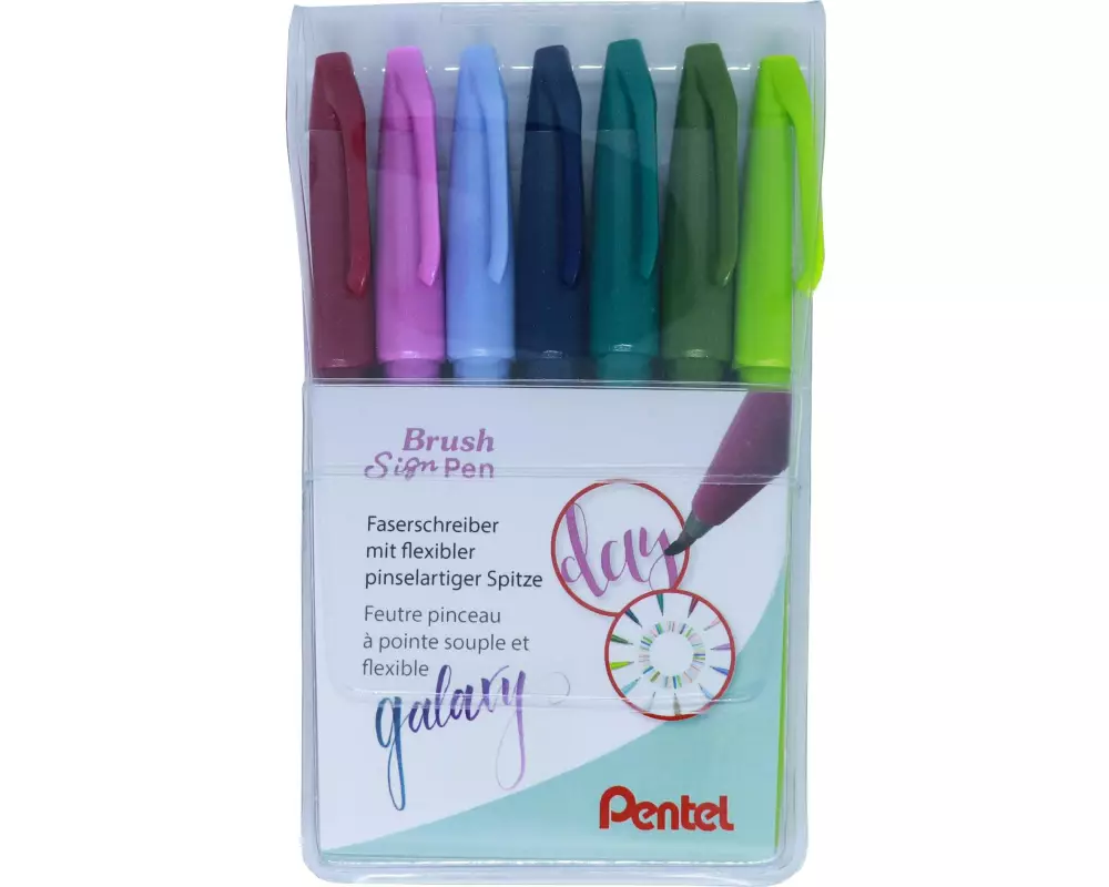 pentel Filzstift Brush Sign Pen Galaxy 7 Stück
