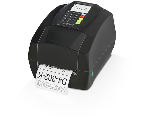 CUSTOM D4 302-K direct/transfer thermal desktop printer with display and keyboard