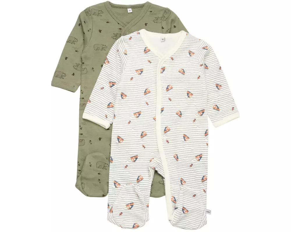 pippi Strampler 2er-Set Deep Lichen Green Gr. 62