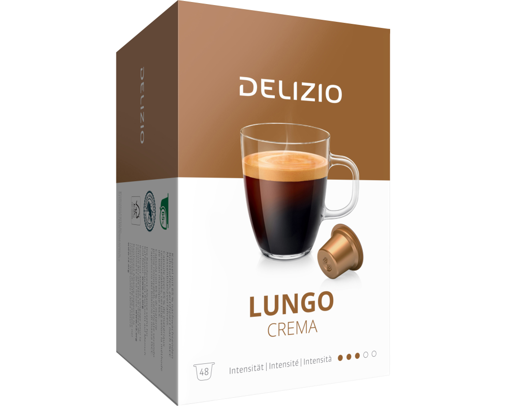 DELIZIO Kaffeekapseln 10168322 Lungo Crema 48 Stk.