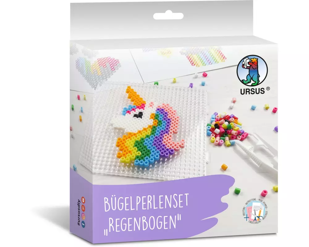 URSUS Bügelperlen Set Regenbogen Mehrfarbig