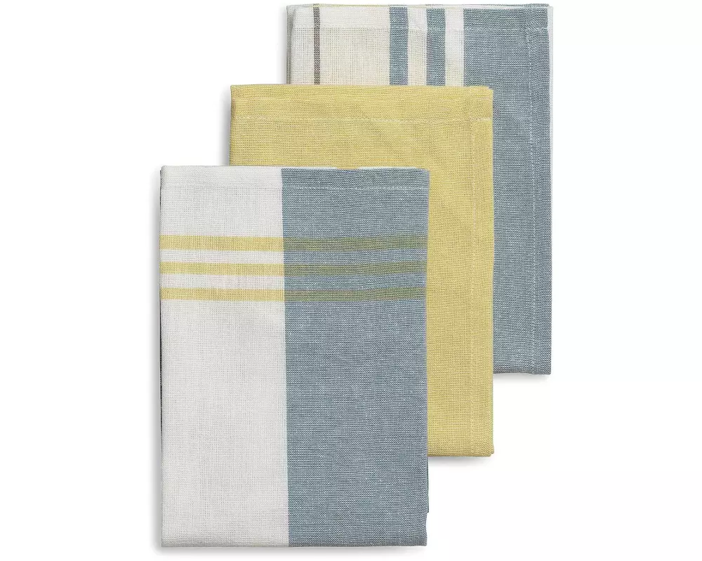 Kela Geschirrtuch-Set Pasado 3 Stück, Gelb/Grau