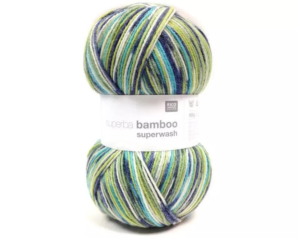 Rico Design Wolle Bamboo für Socken 4-fädig, 100 g, Grün