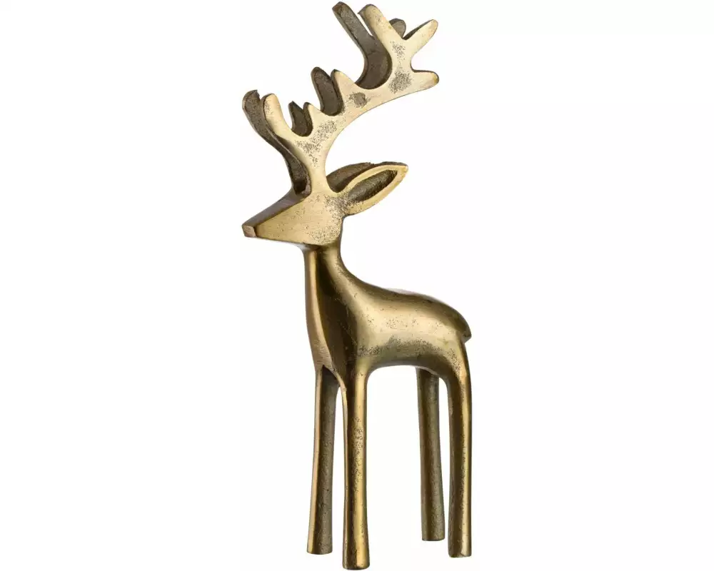 LEONARDO Weihnachtsfigur Hirsch, 21 cm, Gold