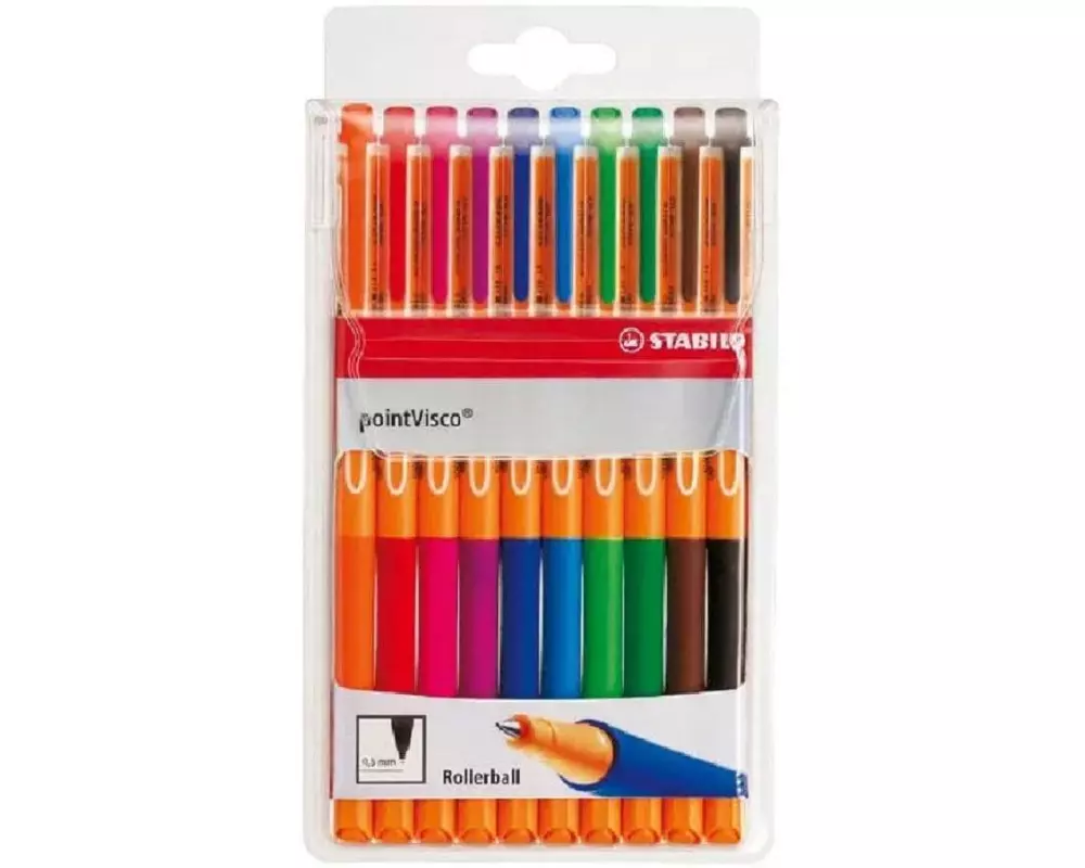 STABILO Rollerball Visco Gel-Rollerball 0.5 mm, 10er Etui