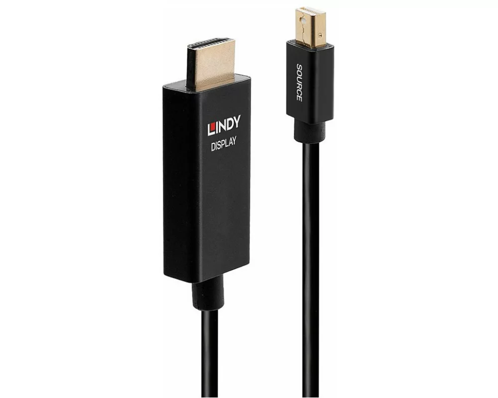 LINDY 3m Active Mini DisplayPort to HDMI, Adapter Cable, with HDR