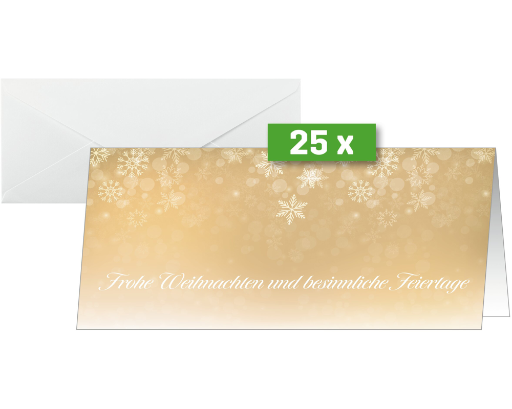 SIGEL Weihnachtskarte & Couvert C6/5 DS633 250+100g,GoldenNight 25+25 Stk