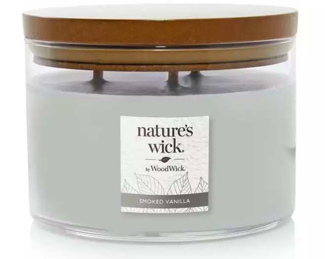 Woodwick Duftkerze Natures Wick Smoked Vanilla Large Tumbler