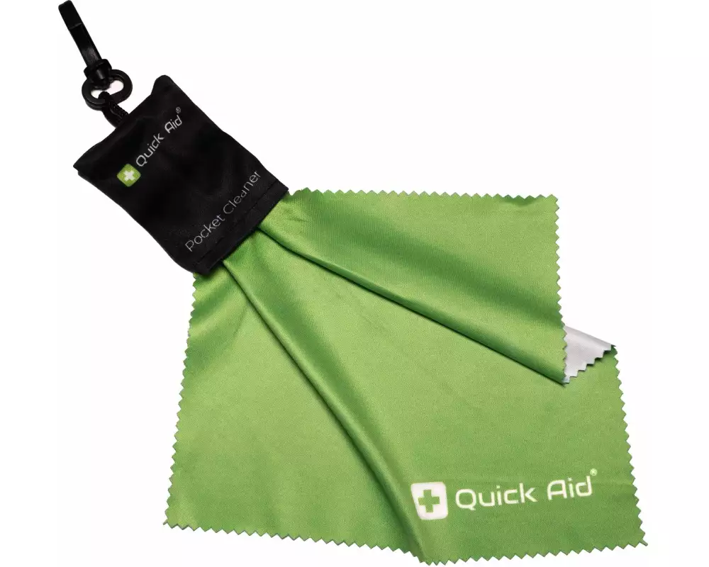 Quick Aid Reinigungstuch Pocket Cleaner 1 Stück, Schwarz/Grün