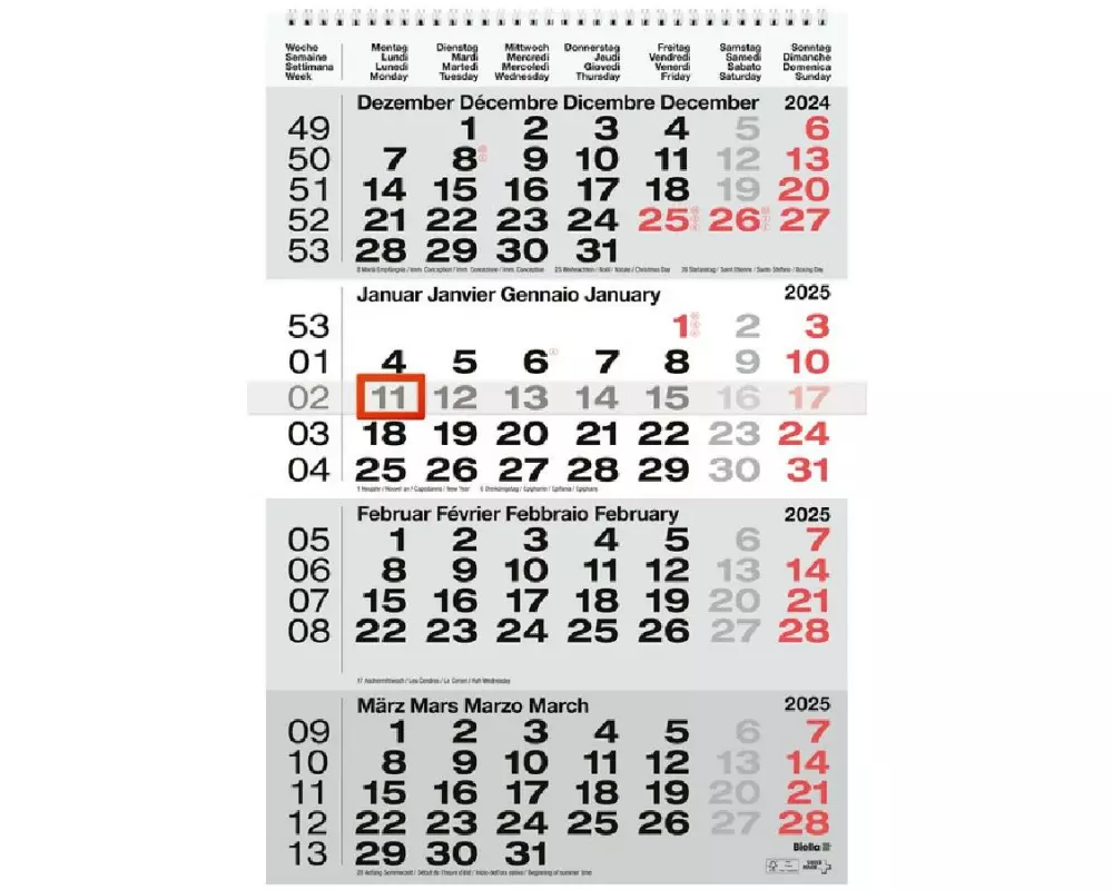 Biella 4-Monatskalender 2025