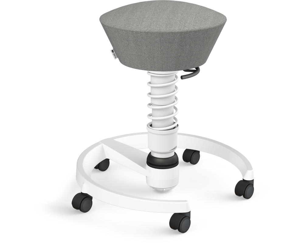 AERIS Sitzhocker Swopper 102HBSTWHWHC grau/weiss mit Rollen