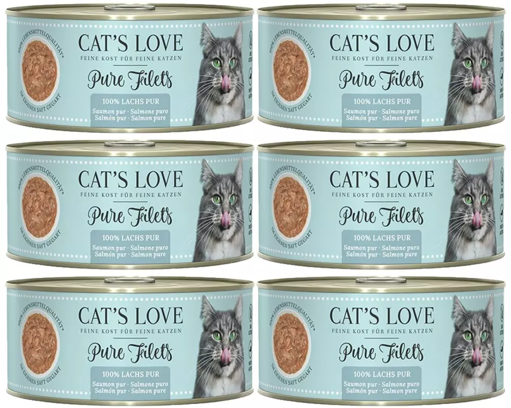 Cat's Love Nassfutter Fillet Pur Lachs 6 x 100 g