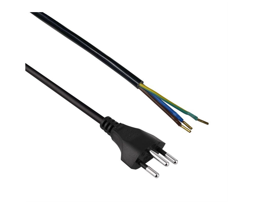 Schönenberger Anschlussleitung T12, H05VV-F 3G1.0mm² 3m schwarz, schwarz, 3 m