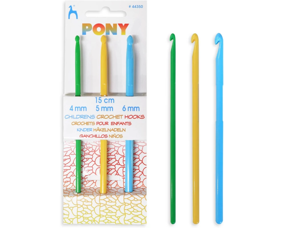 Pony Häkelnadel für Kinder Grösse 4/5/6, Länge: 15 cm