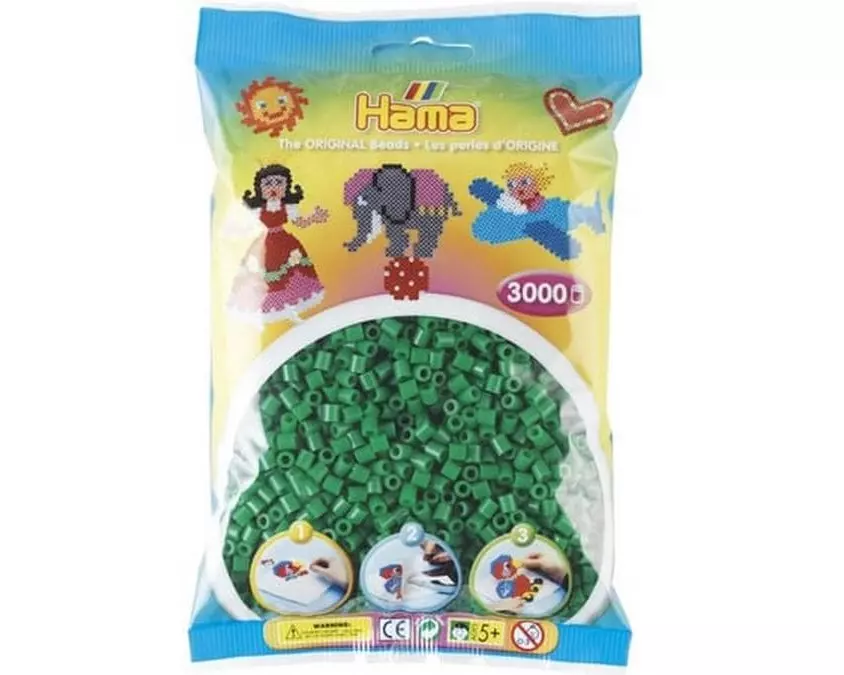 Hama Bügelperlen Midi Grün, 3000 Stück