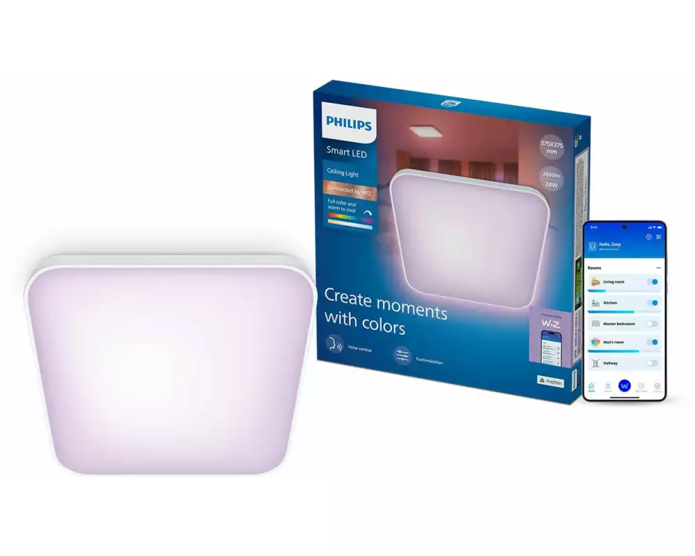 Philips Smart Lighting Smarte Deckenleuchte Rechteckig, 2600 Lumen, Farbwechsel