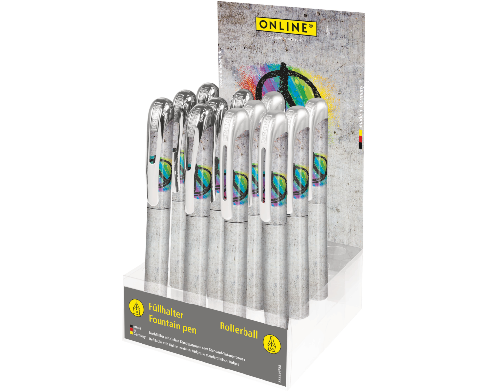ONLINE PET-Display Peace 08377/12 Füllhalter, Tintenroller