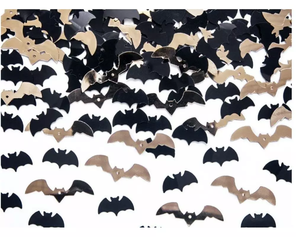 Partydeco Streudeko Konfetti Fledermäuse Schwarz und Gold