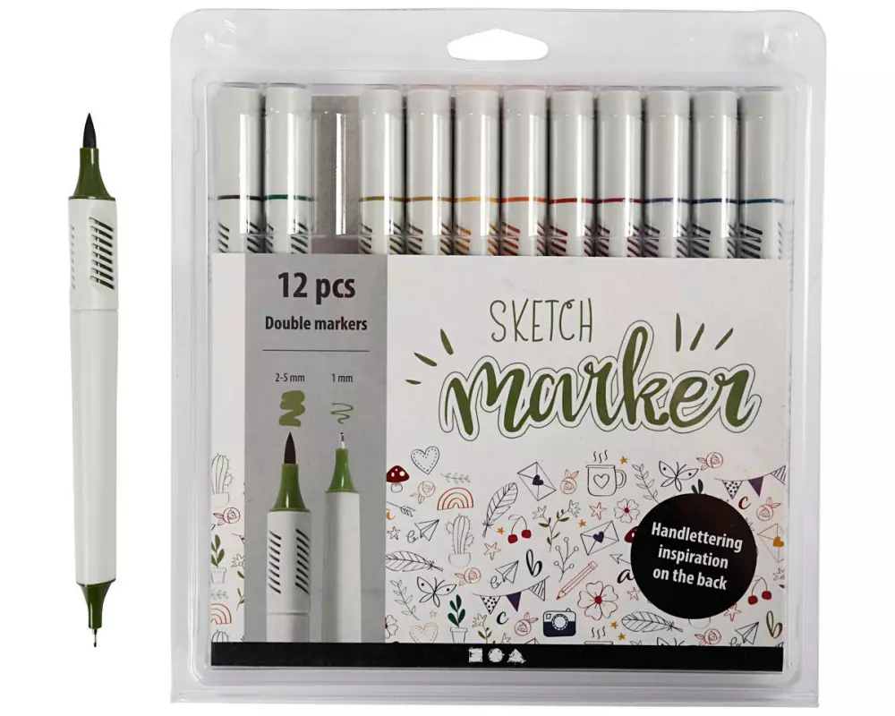Creativ Company Filzstift Sketch Marker Standard 12 Stück