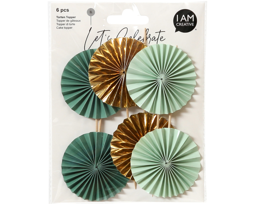 I AM CREATIVE Fächer Picker, mint, gold 6010.945 6 Stück