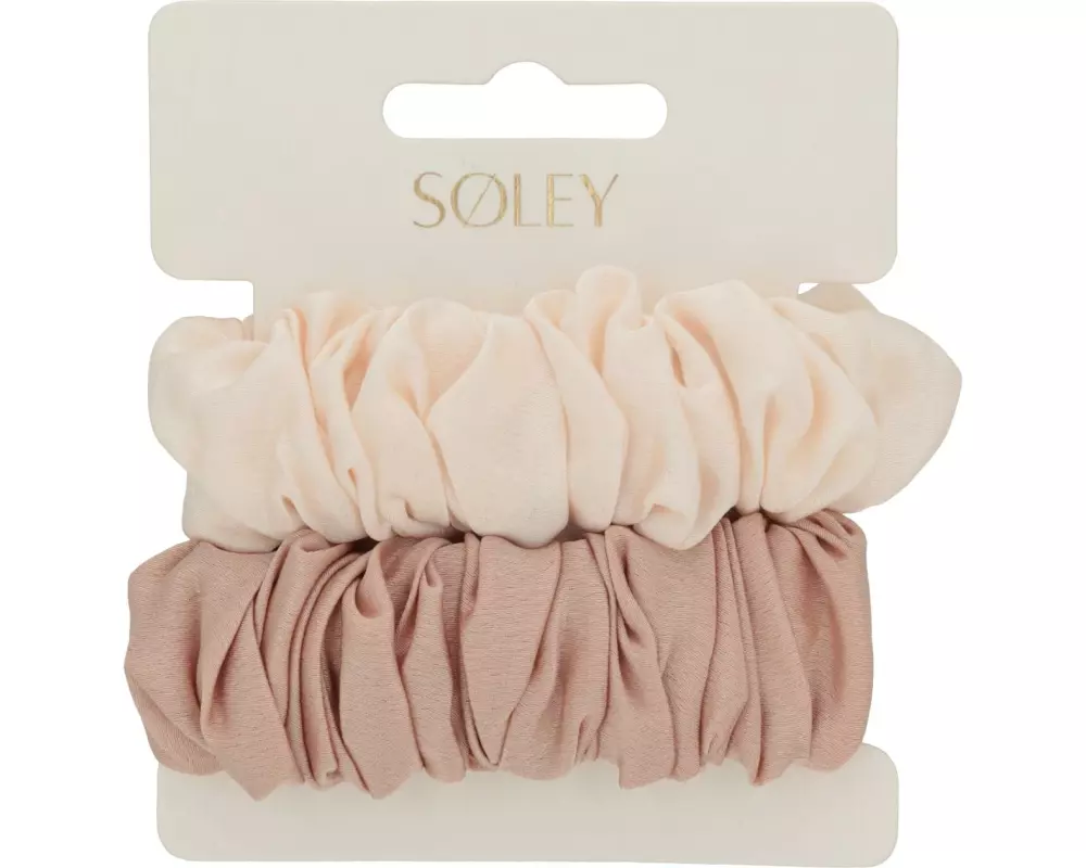 SOLEY Haargummi Scrunchie 2 Stück Beige Hellbraun