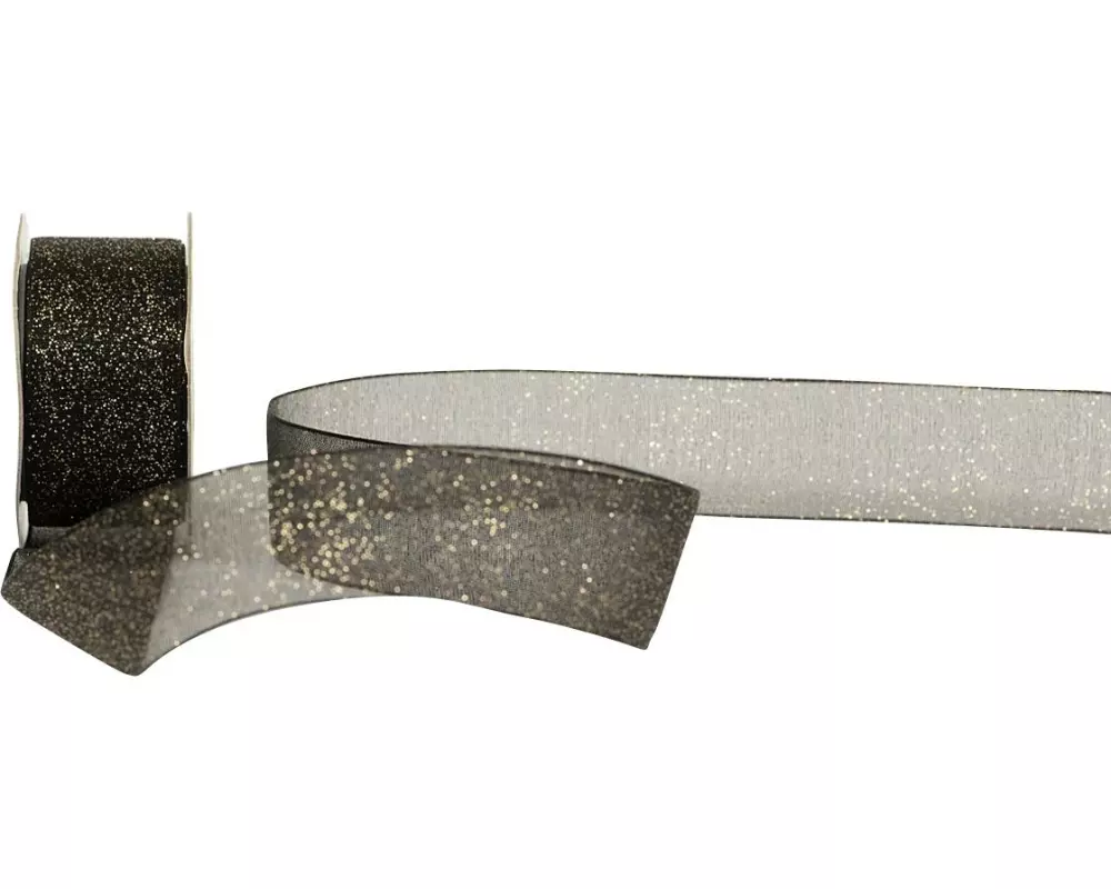 Spyk Spyk Geschenkband Glam 25 mm x 3 m, Gold/Schwarz